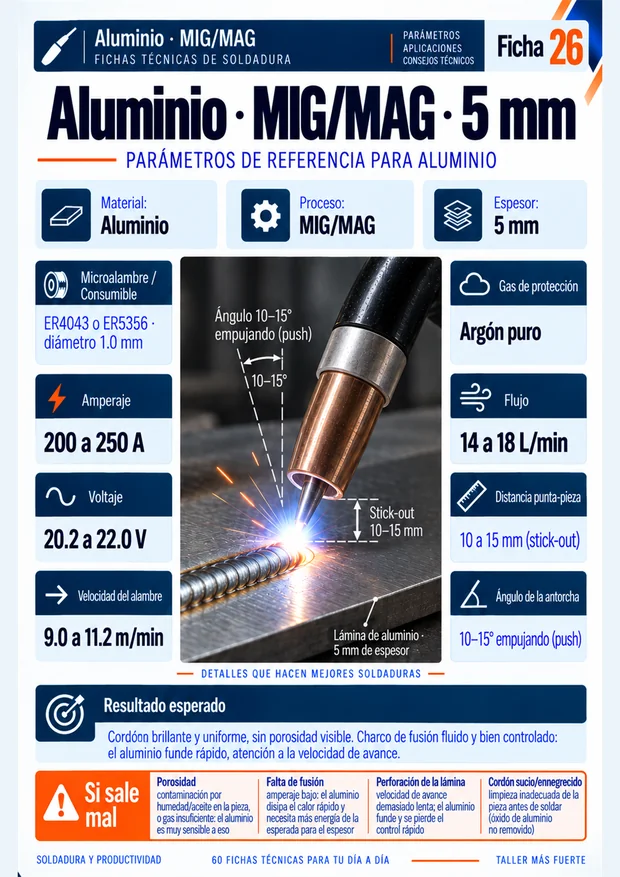 Ficha de parámetros de soldadura: ejemplo 2